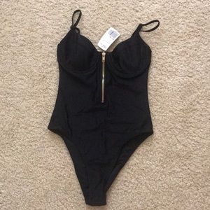 Black one piece swimsuit